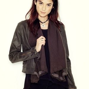 Free People denim coated black jackets sz 0